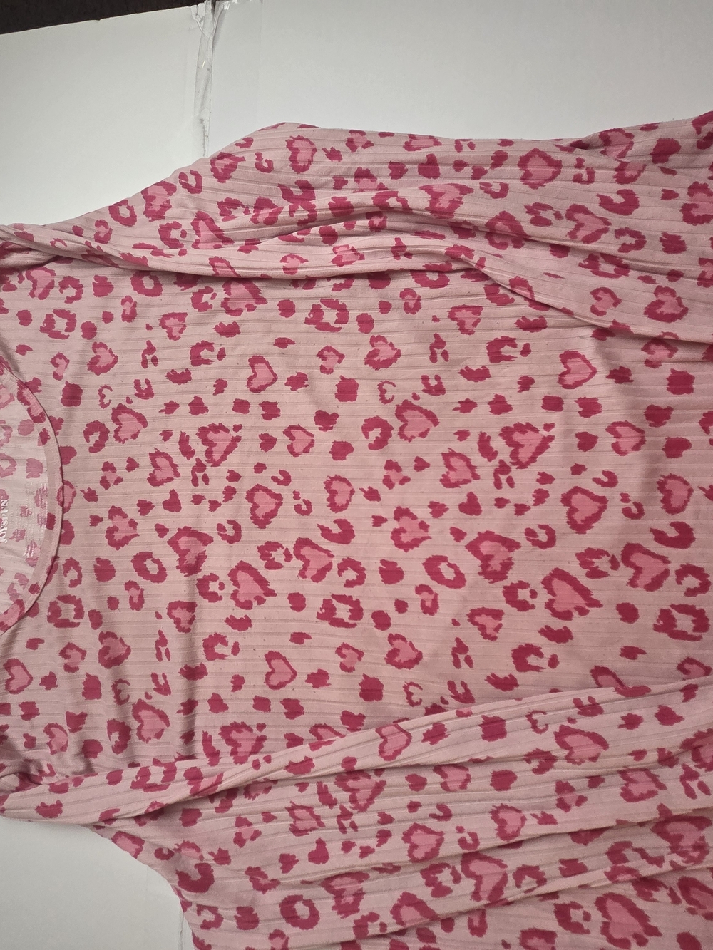 Cozy Pink Heart-Print Long-Sleeve Pajama Top - Picture 5 of 14